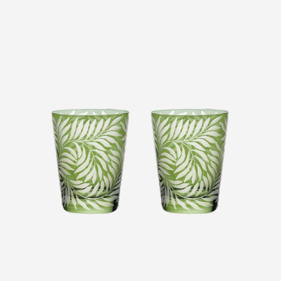 The Tabletop Edit Artel | Fern Medium Tumbler Green-Set Of 2