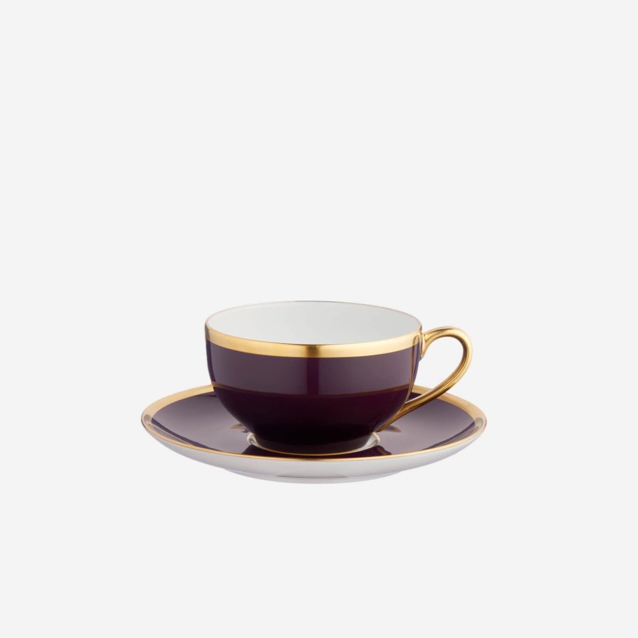 Dining Legle | Sous Le Soleil Aubergine Tea Cup & Saucer