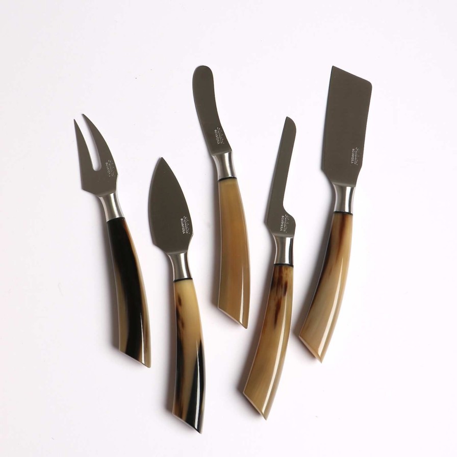 Dining Bonadea | Set Of Five Ox Horn Cheese Knives