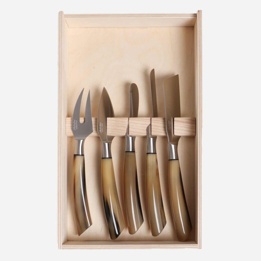 Dining Bonadea | Set Of Five Ox Horn Cheese Knives