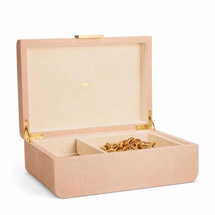 Dining Aerin | Modern Shagreen Large Jewellery Box Blush