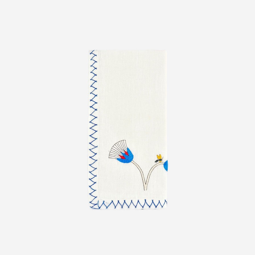 Dining Malaika | Serendipity Embroidered Napkin-Sapphire