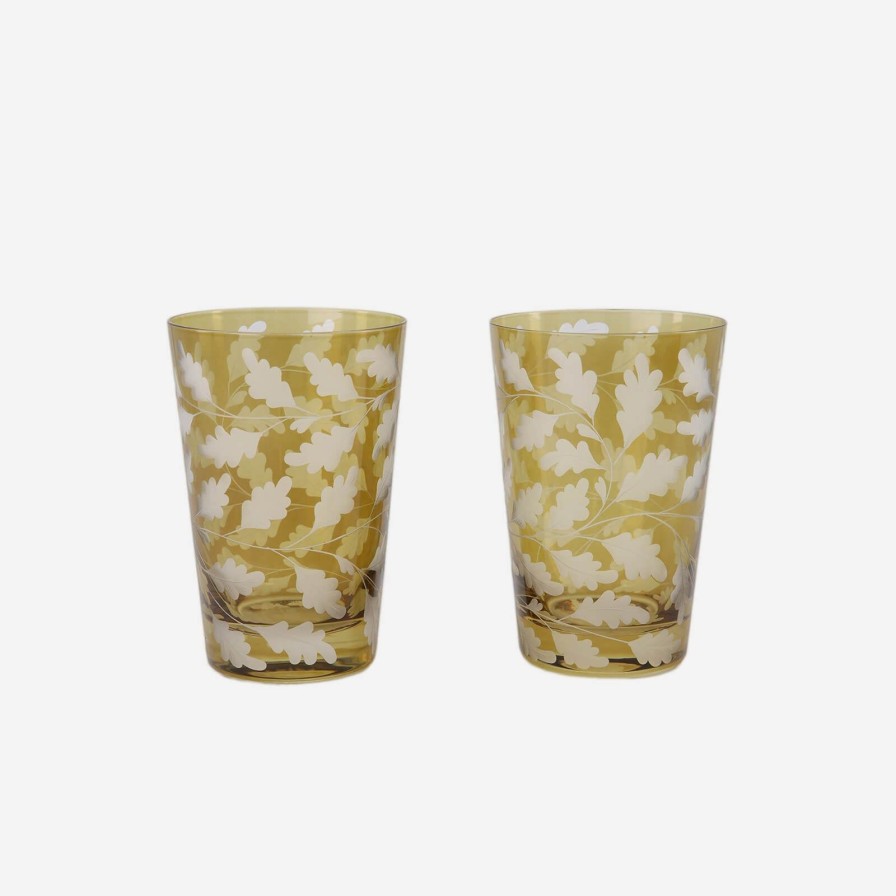 Dining Artel | Oak Leaves Large Tumbler Taupe-Set Of 2