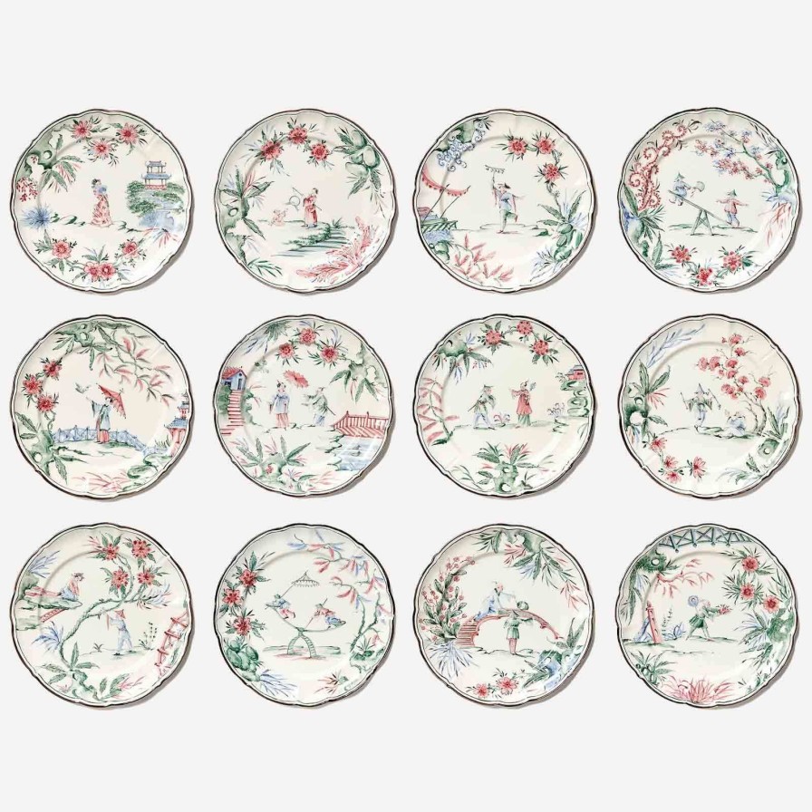 Dining Laboratorio Paravicini | Chinoiserie Dessert Plates-Set Of 12