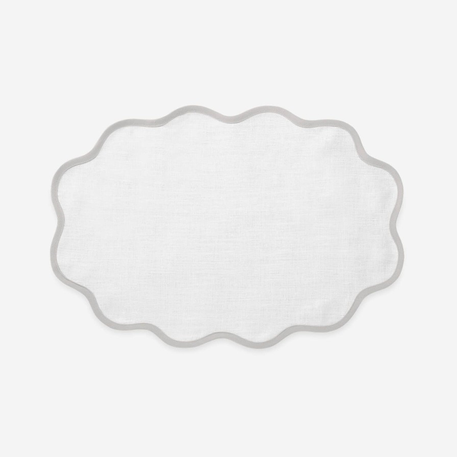 Dining Matouk | Set Of Four Grey Scallop Placemats