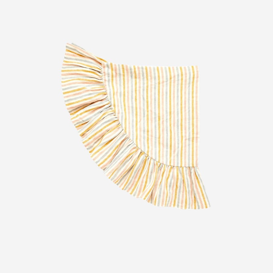 Dining Projektityyny | Multi Stripe Linen Frill Tablecloth Round