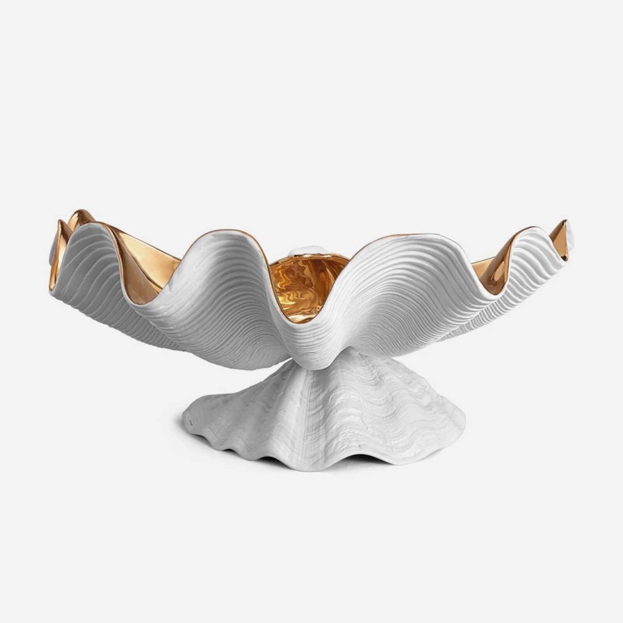 Home Accessories L'Objet | Neptune Bowl, White And Gold, Extra Large