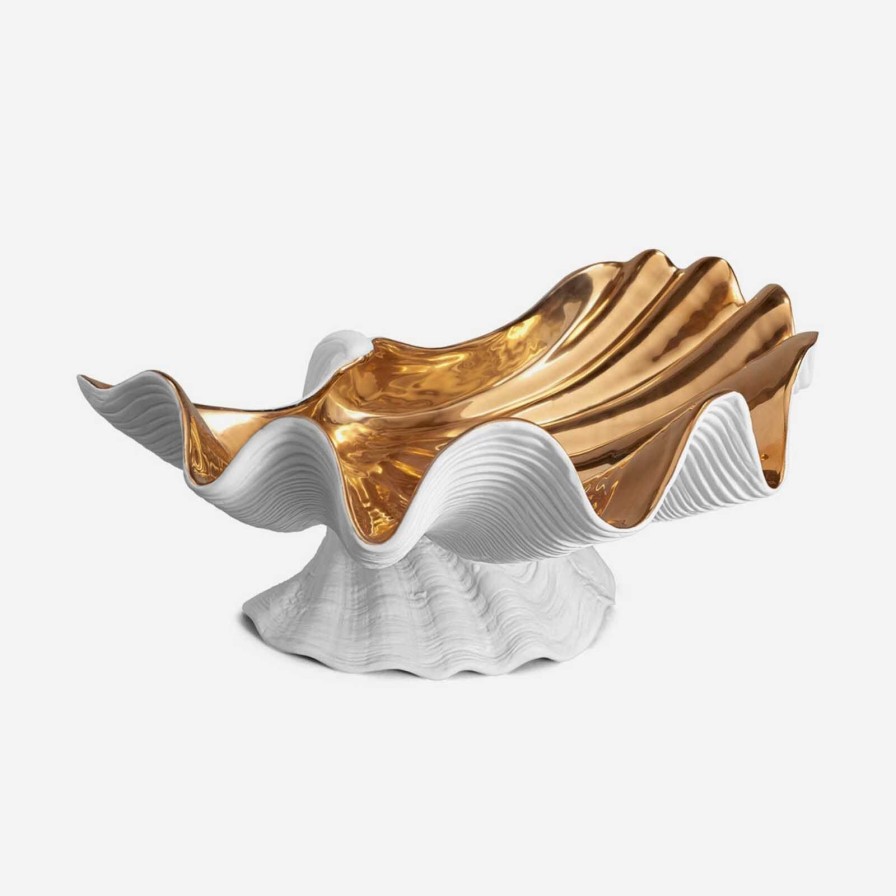 Home Accessories L'Objet | Neptune Bowl, White And Gold, Extra Large