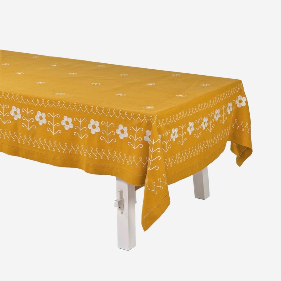 Dining Malaika | Daisy Tablecloth Ecru