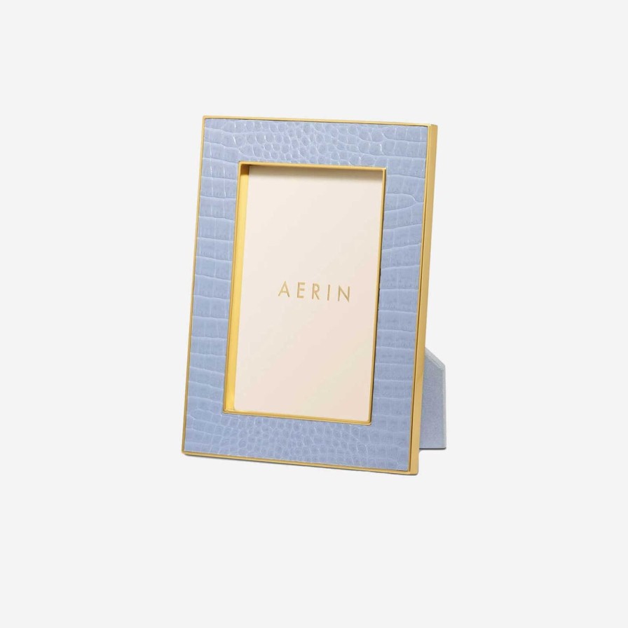 Home Accessories Aerin | Classic Croc Leather Frame-Blue