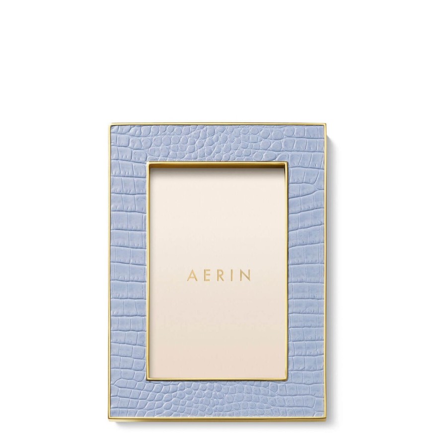 Home Accessories Aerin | Classic Croc Leather Frame-Blue