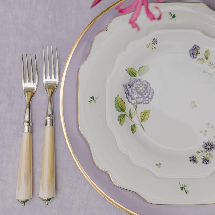 Dining Augarten Wien 1718 | Lilac Floral Bouquets Dessert Plate-Dahlia