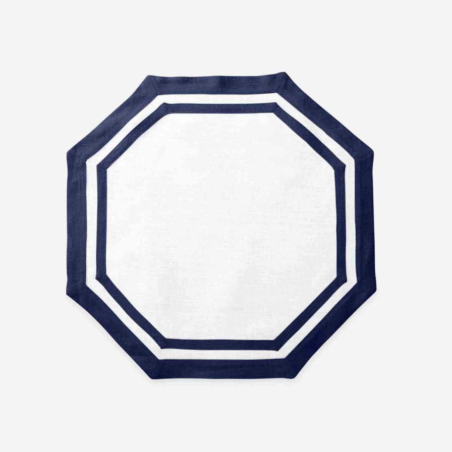 Dining Matouk | Set Of Four Octagon Placemats Sapphire Blue