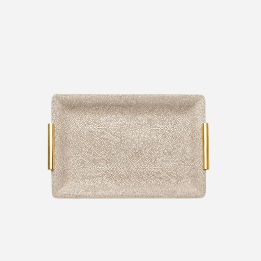 Home Accessories Aerin | Shagreen Vanity Tray Wheat