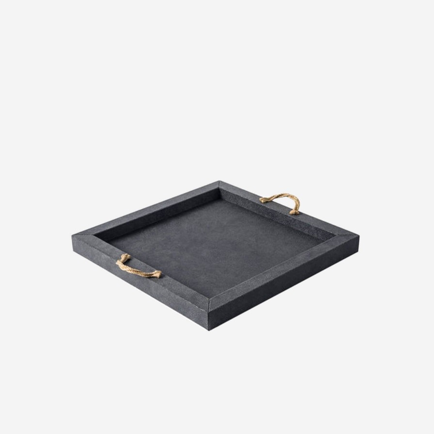 Home Accessories Pinetti | Thalia Square Leather Tray Navy Blue