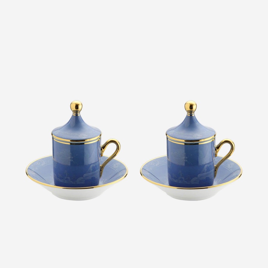 Dining Ginori 1735 | Oriente Italiano Espresso Cup With Lid & Saucer Pervinca-Set Of 2