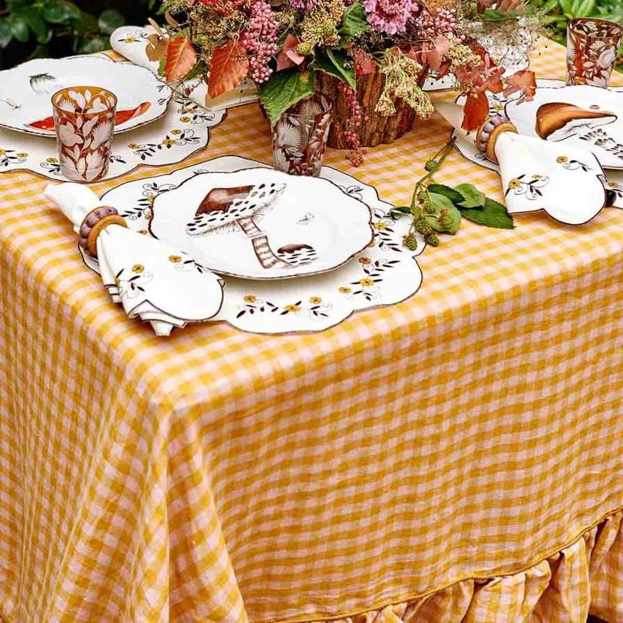 The Tabletop Edit Projektityyny | Wes Gingham Frill Tablecloth Mustard