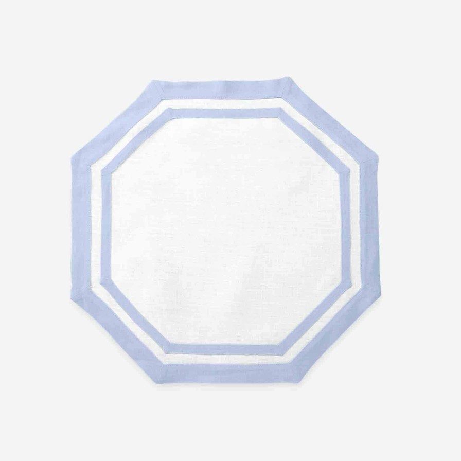 Dining Matouk | Set Of Four Octagon Placemats Ice Blue