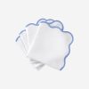 Dining Matouk | Set Of Four Sky Blue Scallop Napkins