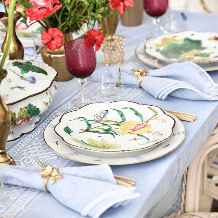 The Tabletop Edit Bonadea | Mozzano Embroidered Napkin Blue