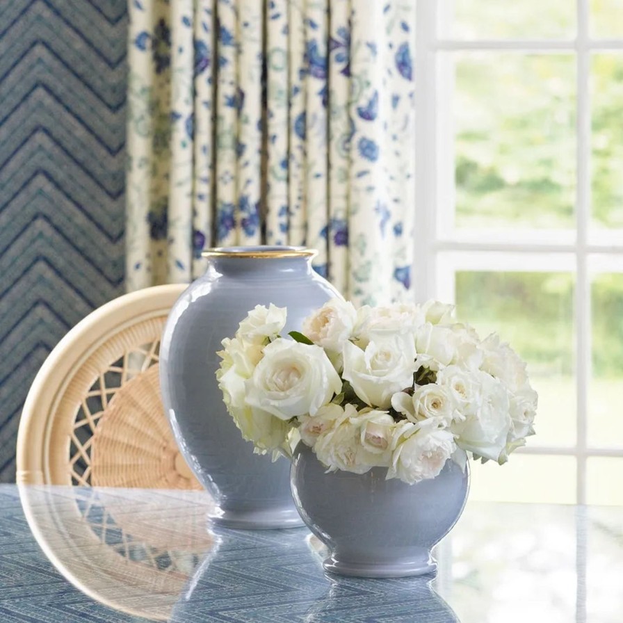 Home Accessories Aerin | Siena Small Vase Blue Haze