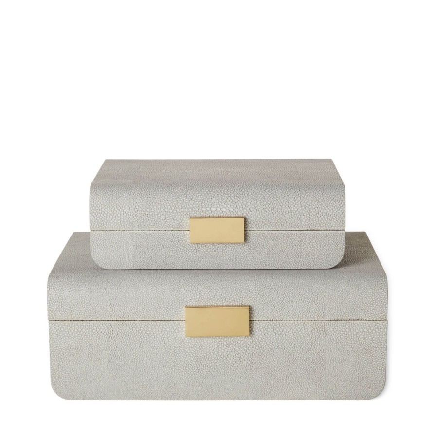 Dining Aerin | Modern Shagreen Small Jewellery Box Dove