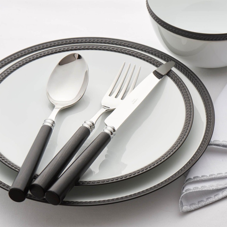 Dining L'Objet | Soie Tressee Black Dinner Plate