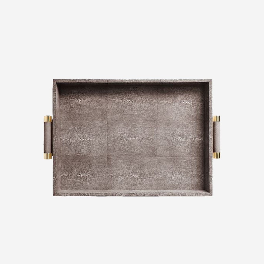 Dining Aerin | Classic Shagreen Serving Tray Chocolate