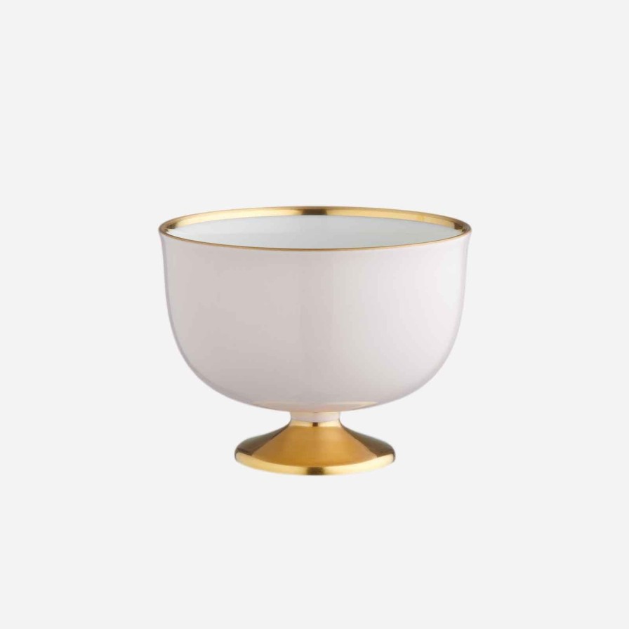 The Tabletop Edit Augarten Wien 1718 | Schubert Gold Footed Soft Pink Dessert Bowl