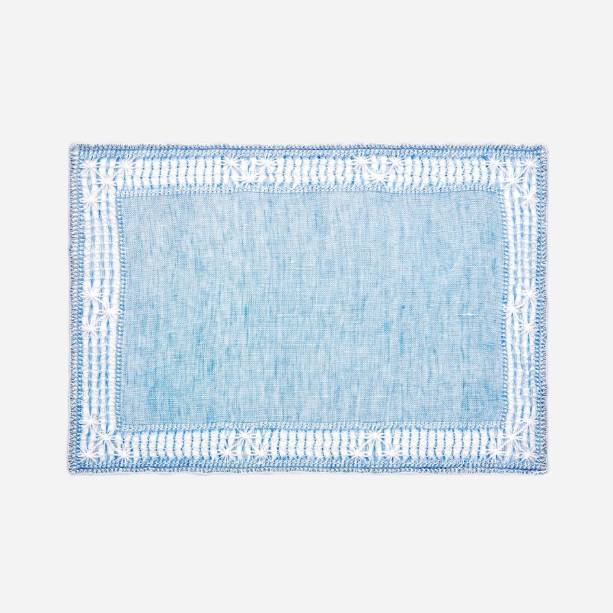 Dining Bonadea | Mozzano Embroidered Placemat Blue