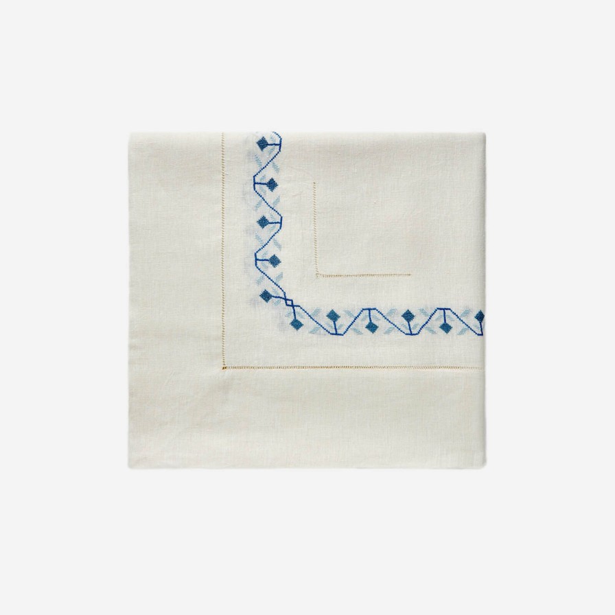 Dining Malaika | Ottoman Hand-Embroidered Tablecloth-Blue