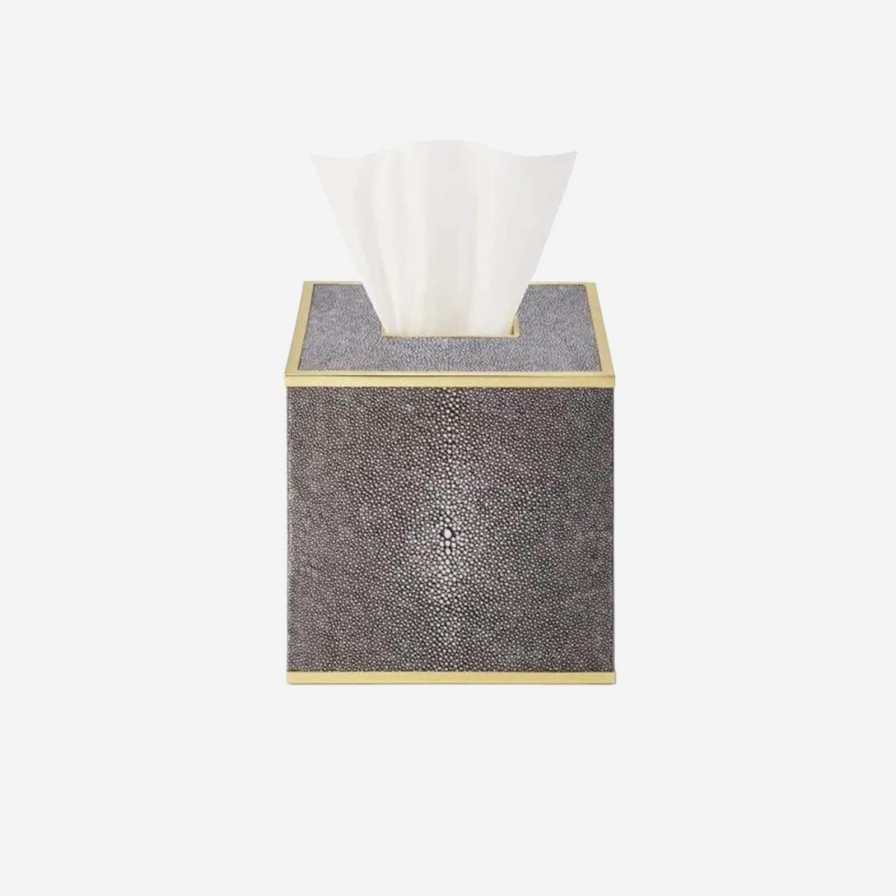 Home Accessories Aerin | Classic Shagreen Tissue Box Cover Chocolate