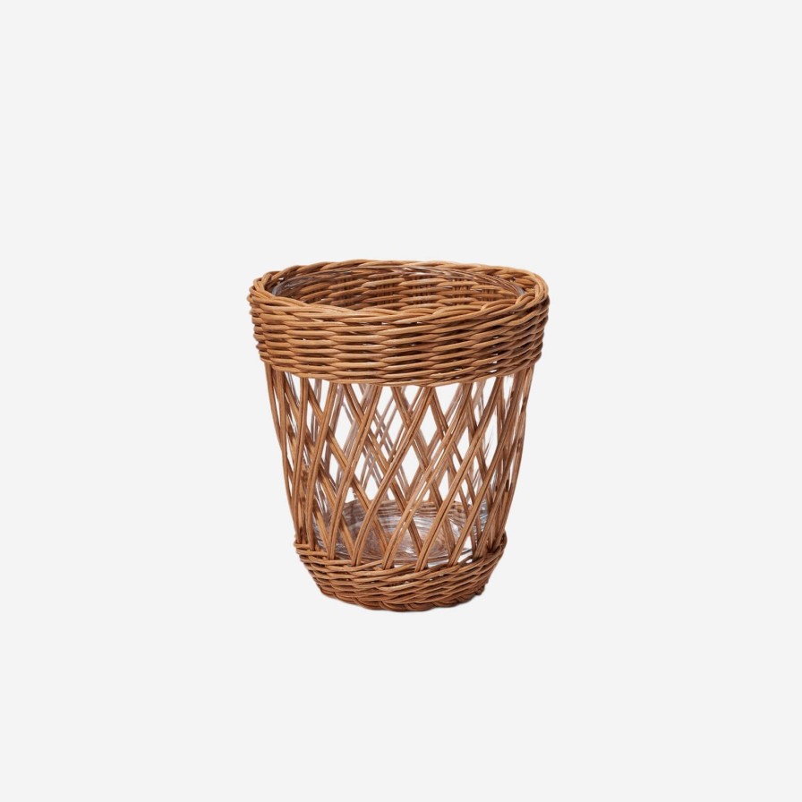 Home Accessories Aerin | Navona Rattan Vase Toffee-Small