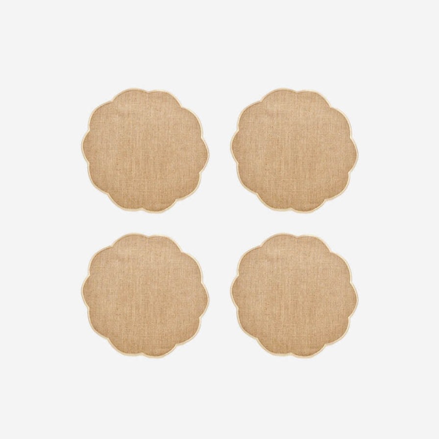 Glassware & Barware Bonadea | Scallop Coaster Sand-Set Of 4