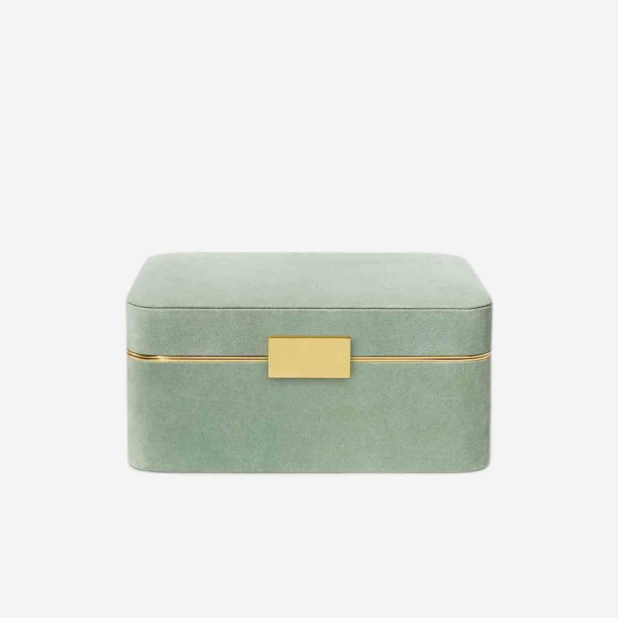 Home Accessories Aerin | Beauvais Suede Jewellery Box-Sage