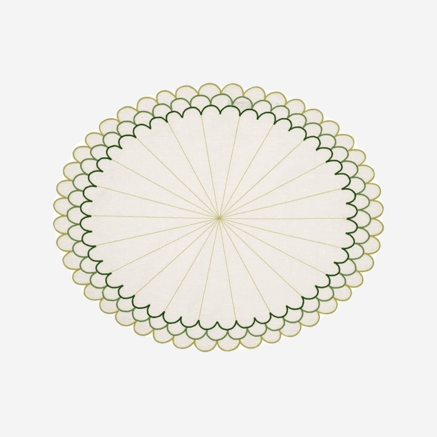 Dining Los Encajeros | Willow Oval Green Placemats-Set Of 4