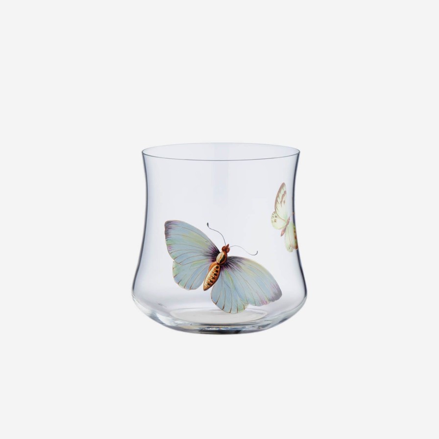 Dining Lobmeyr | Hand-Painted Butterfly Low Tumbler-2 Butterflies