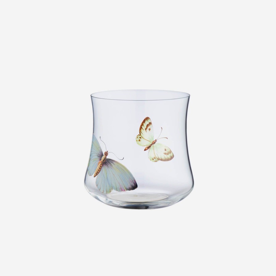 Dining Lobmeyr | Hand-Painted Butterfly Low Tumbler-2 Butterflies