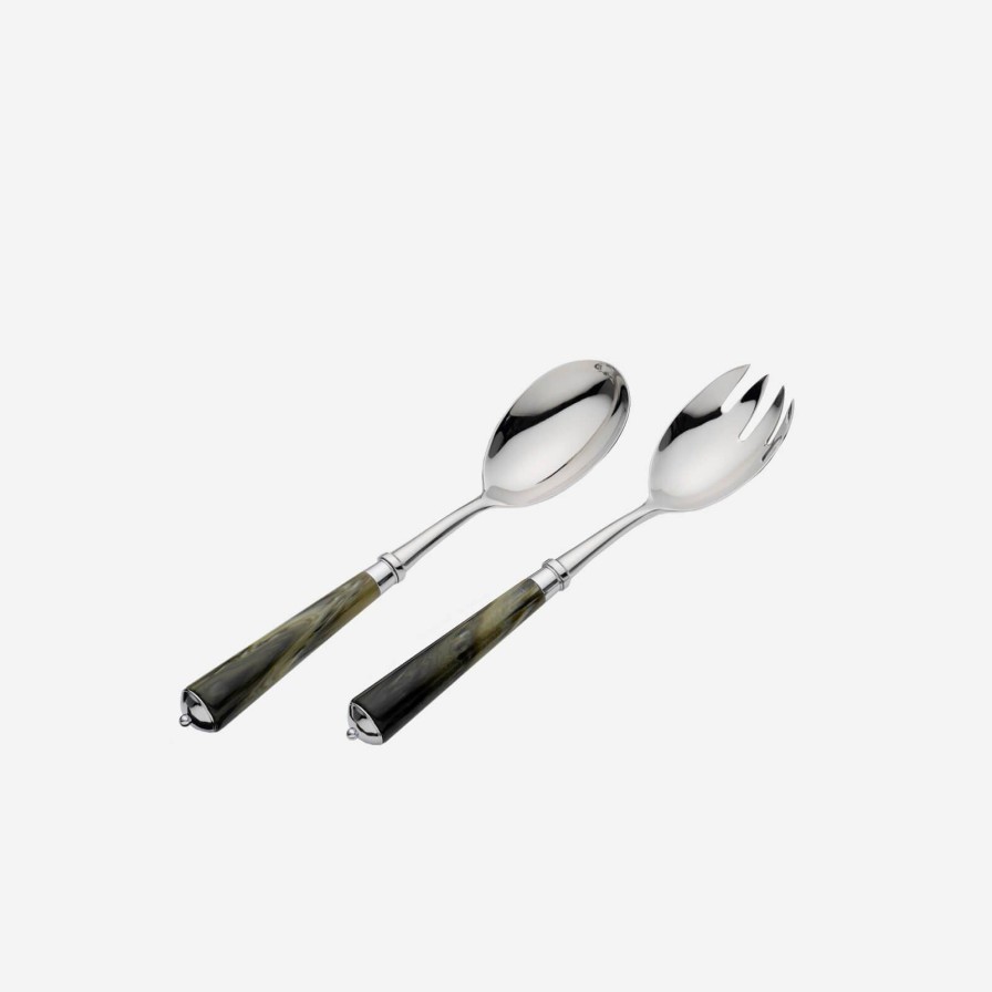 The Tabletop Edit Alain Saint-Joanis | Julia Green Marble 2-Piece Serving Set