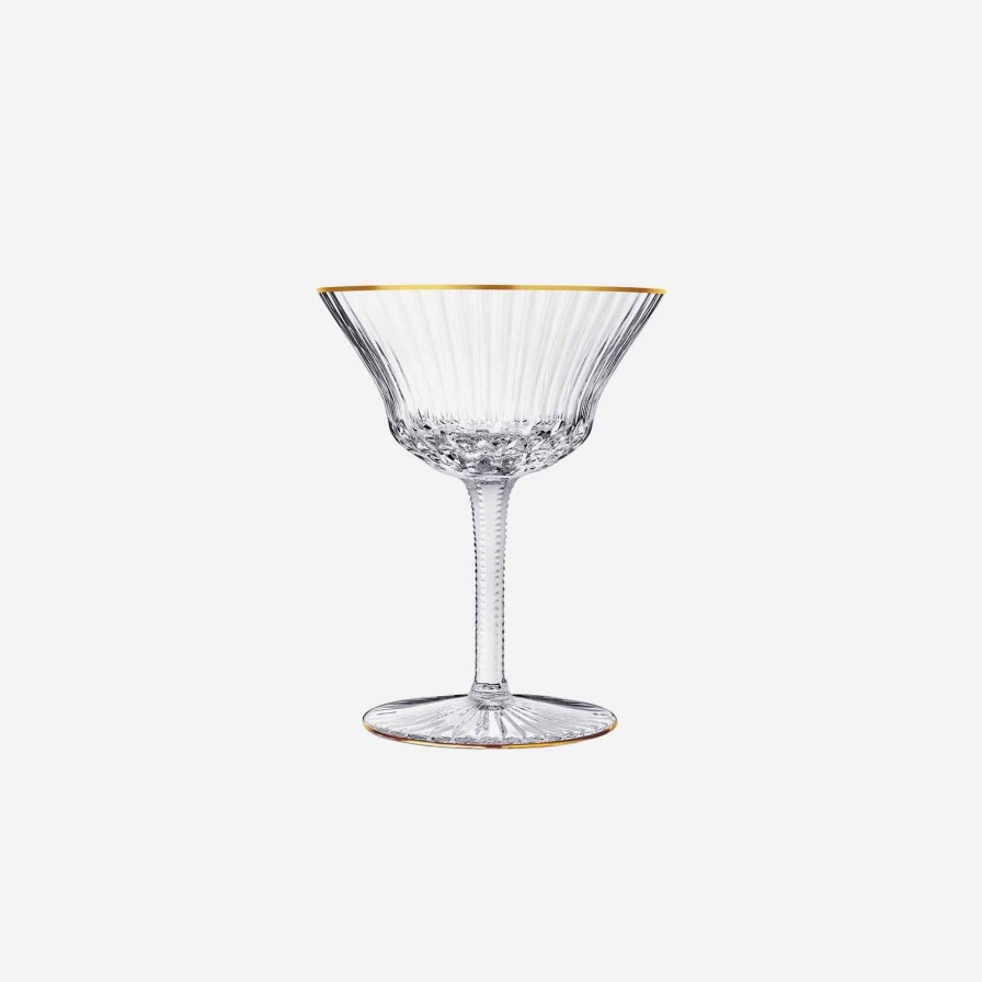 Glassware & Barware St Louis | Apollo Champagne Cup Gold Rim