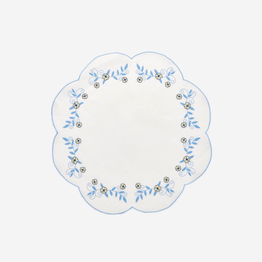 Dining Los Encajeros | Ice Blue Flower Placemat-Set Of 4