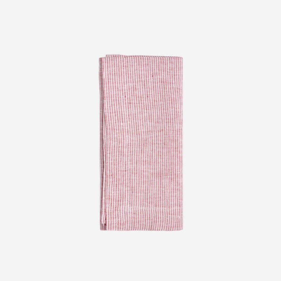 Dining Atelier Bonadea | Candy Raspberry Striped Dinner Napkin