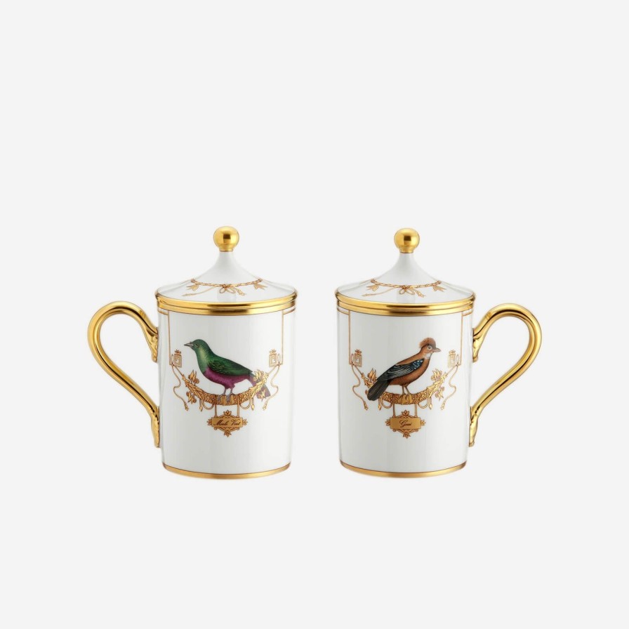 Dining Ginori 1735 | Voliere Bird Mug With Lid-Geai