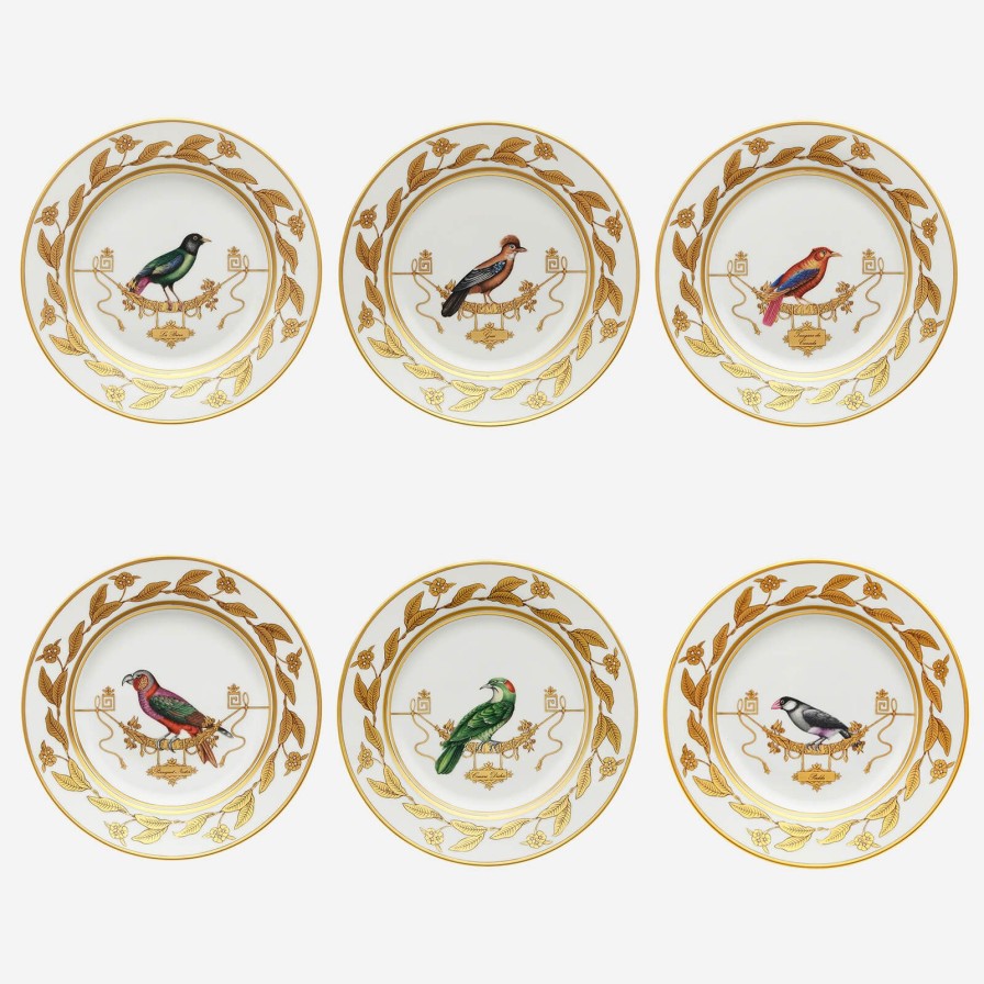 Dining Ginori 1735 | Voliere Bird Dessert Plate-Set Of 6