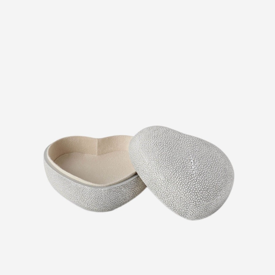 Dining Aerin | Shagreen Heart Box Dove