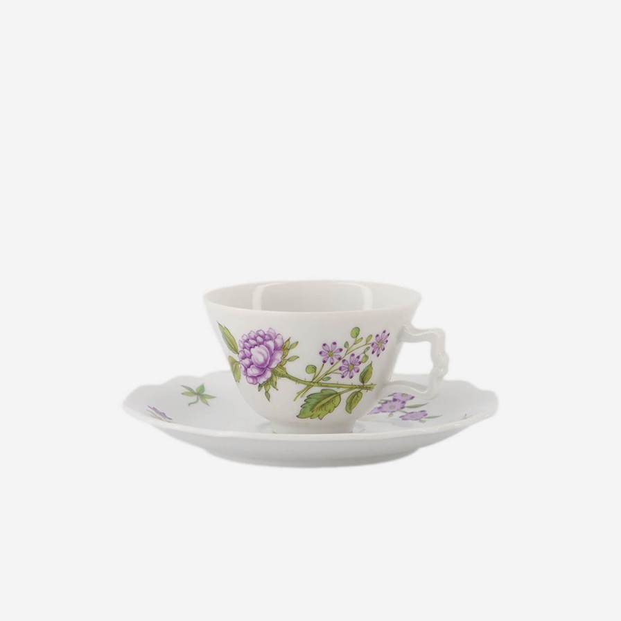 Dining Augarten Wien 1718 | Lilac Floral Bouquets Espresso Cup & Saucer-Dahlia