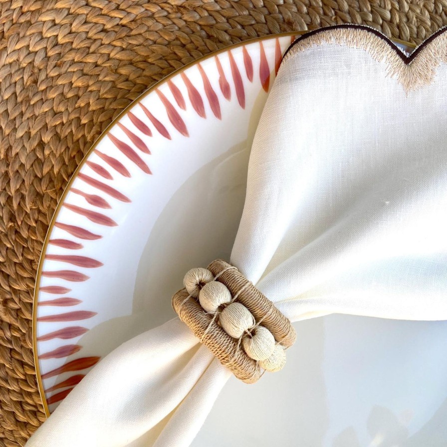 Dining Bonadea | Berry Napkin Rings Flax-Set Of 4