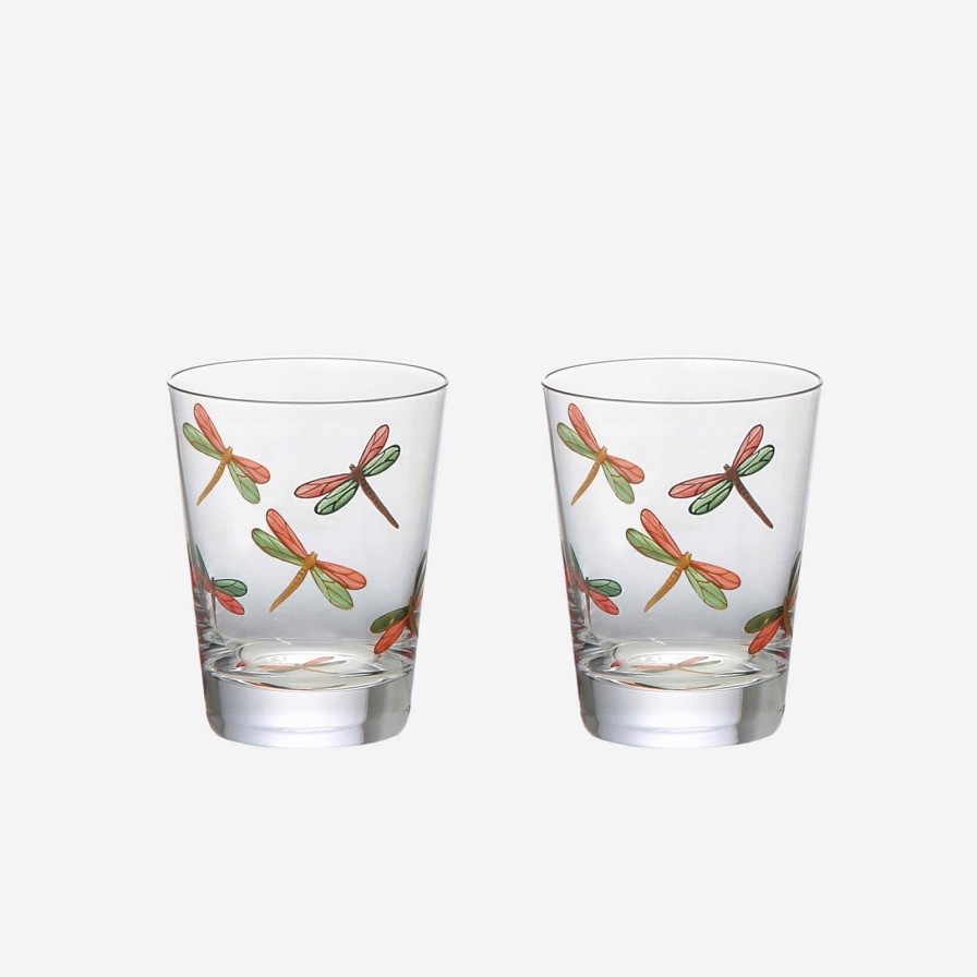 Dining Artel | Dragonfly Painted Tumbler-Set Of 2