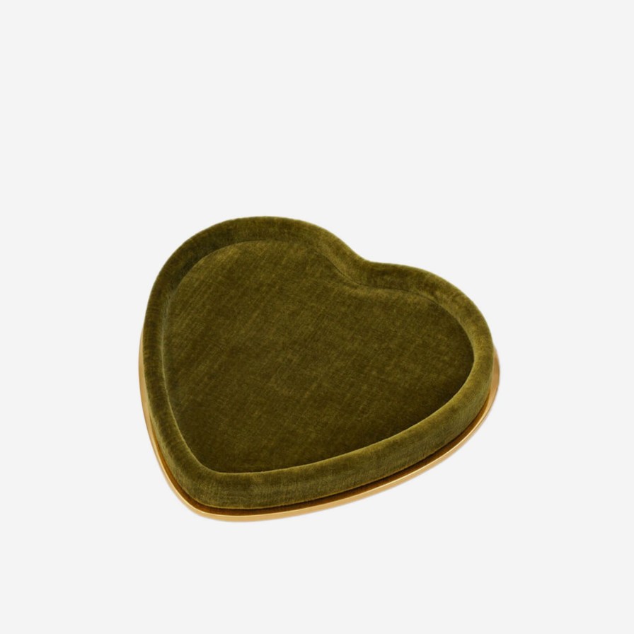 Dining Aerin | Valentina Velvet Heart Tray Moss