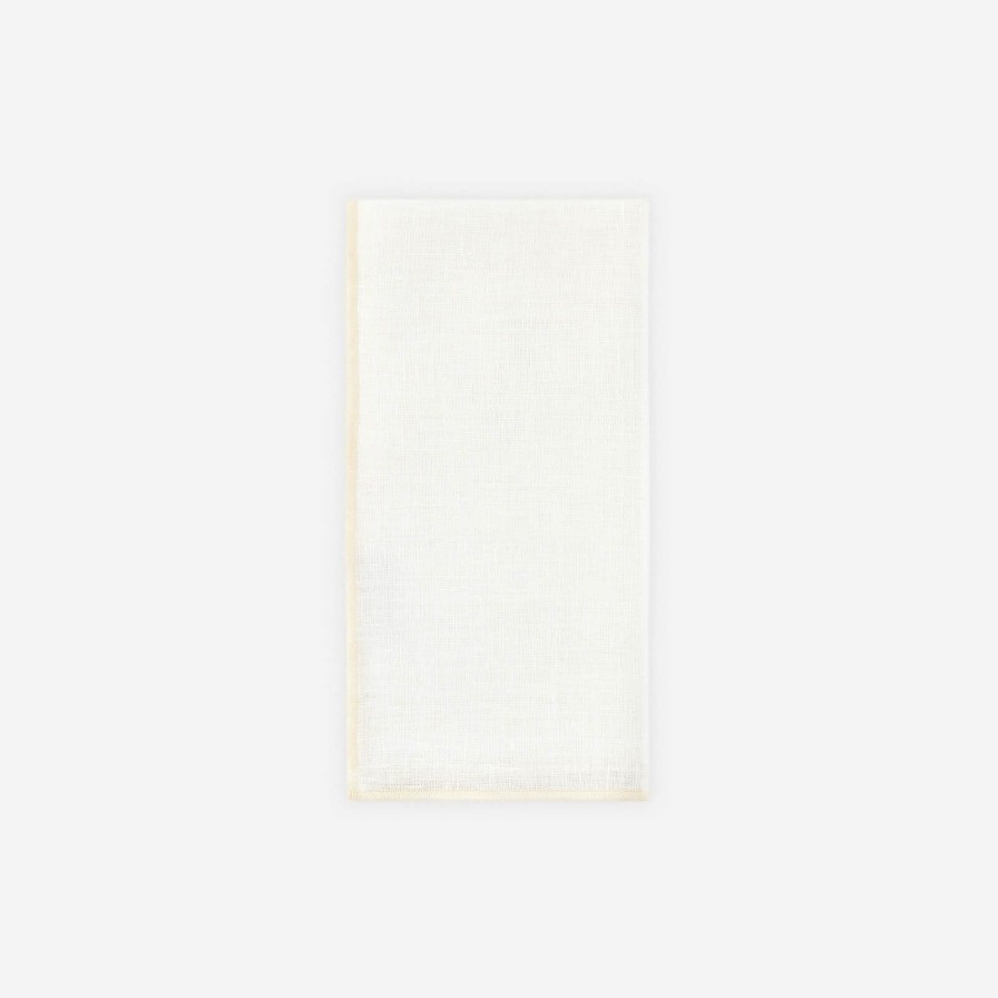 Dining Bonadea | Border Napkin Ivory On White